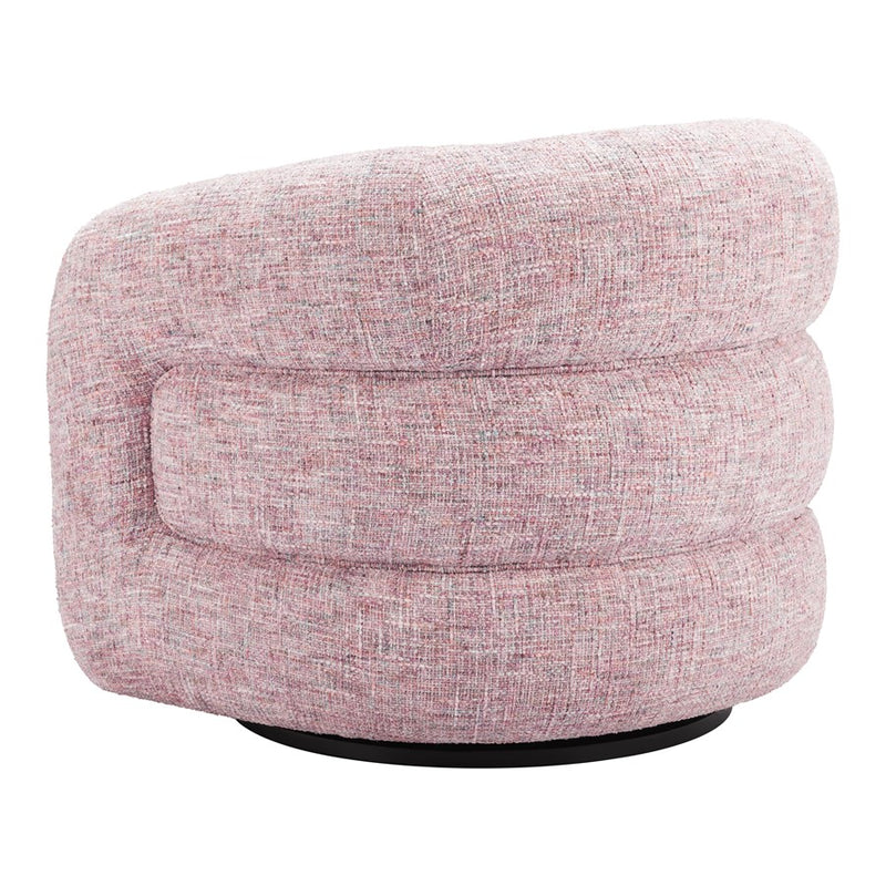 Zuo Modern Refine Swivel Chair, Pink Tweed