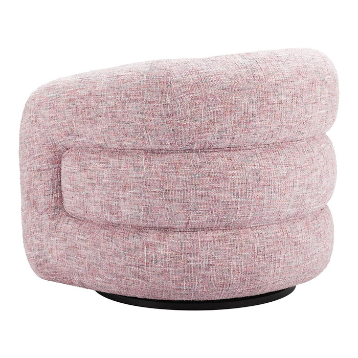 Zuo Modern Refine Swivel Chair, Pink Tweed