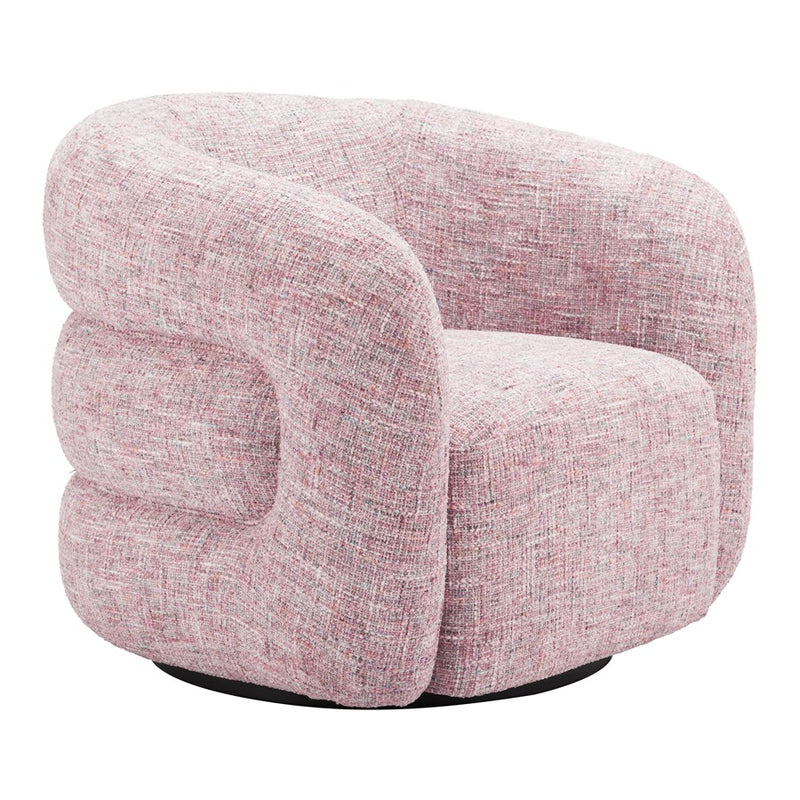 Zuo Modern Refine Swivel Chair, Pink Tweed