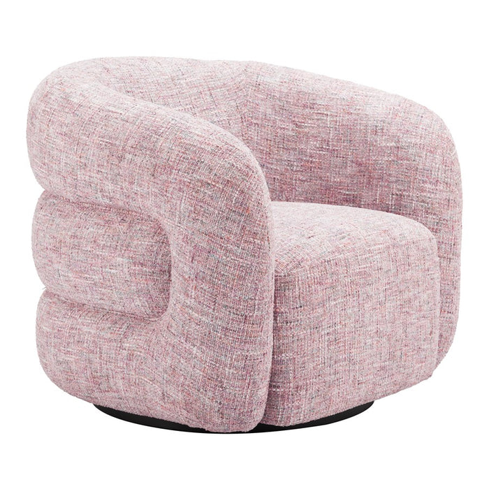 Zuo Modern Refine Swivel Chair, Pink Tweed
