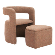 Zuo Modern Atria Accent Chair/Ottoman, Tawny Brown - 110848
