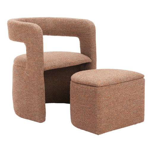 Zuo Modern Atria Accent Chair/Ottoman, Tawny Brown - 110848