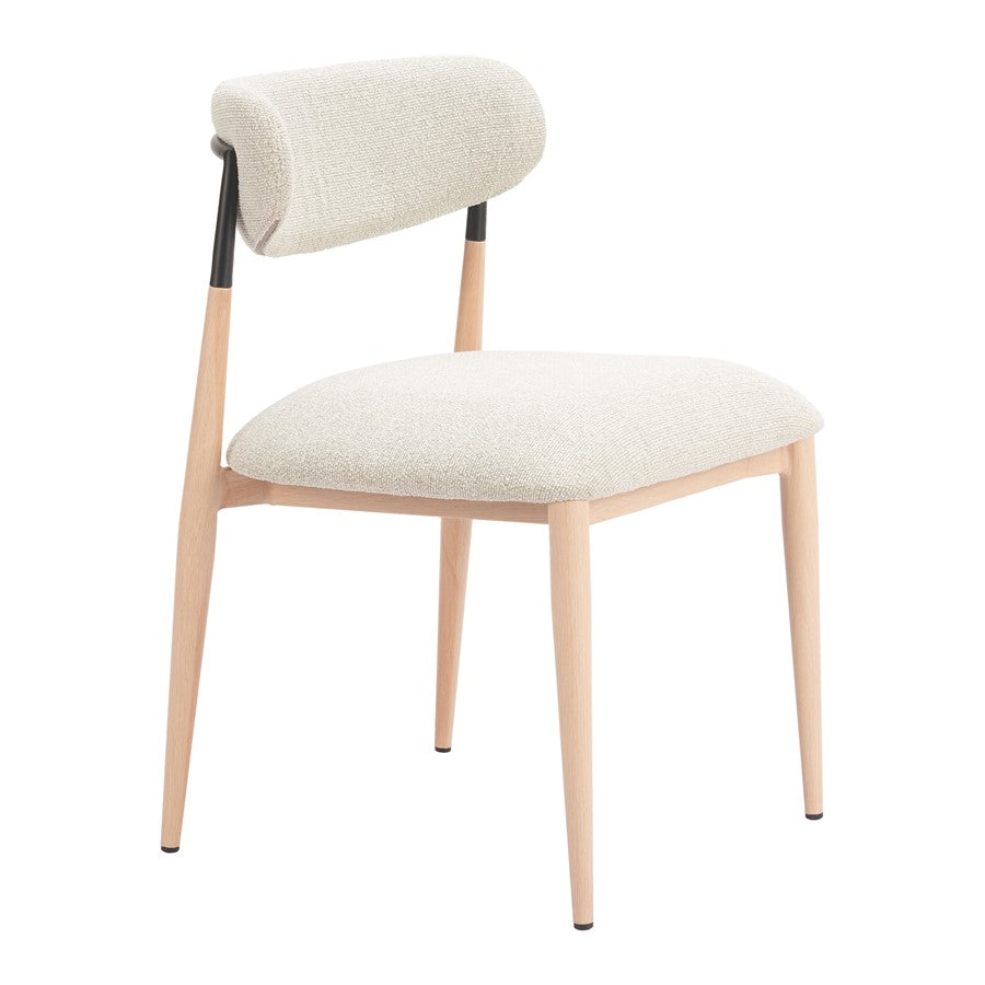 Zuo Modern Equinox Armless Dining Chair/Set of 2, Oyster Gray/Natural - 110852