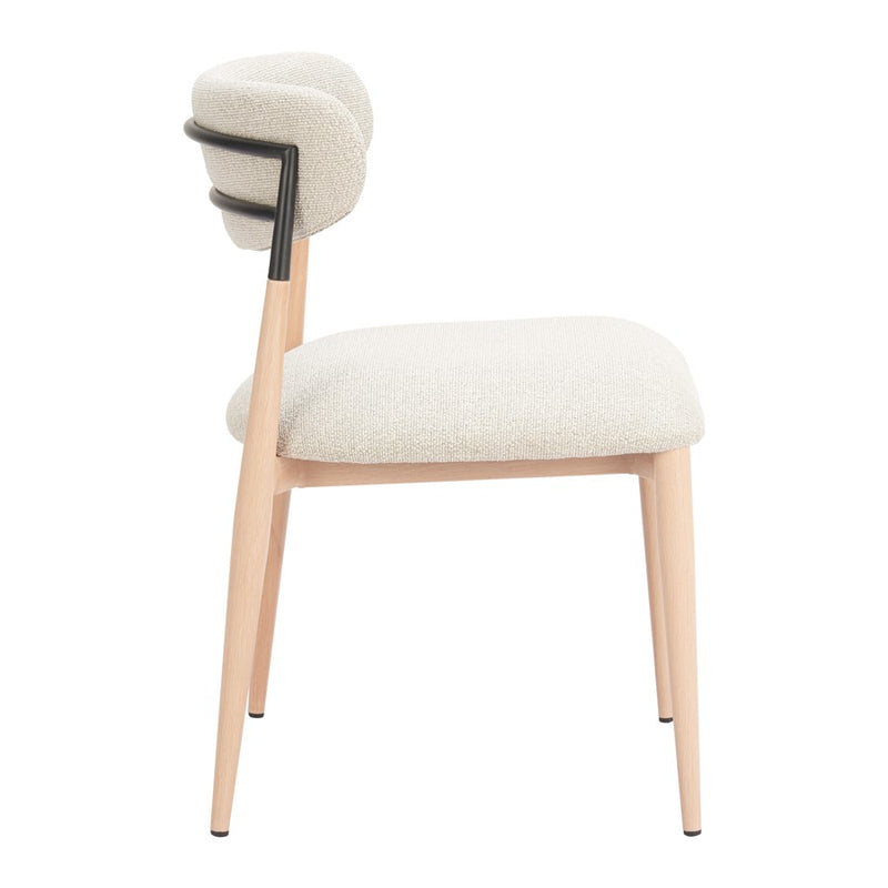 Zuo Modern Equinox Armless Dining Chair, Set of 2, Oyster Gray/Natural