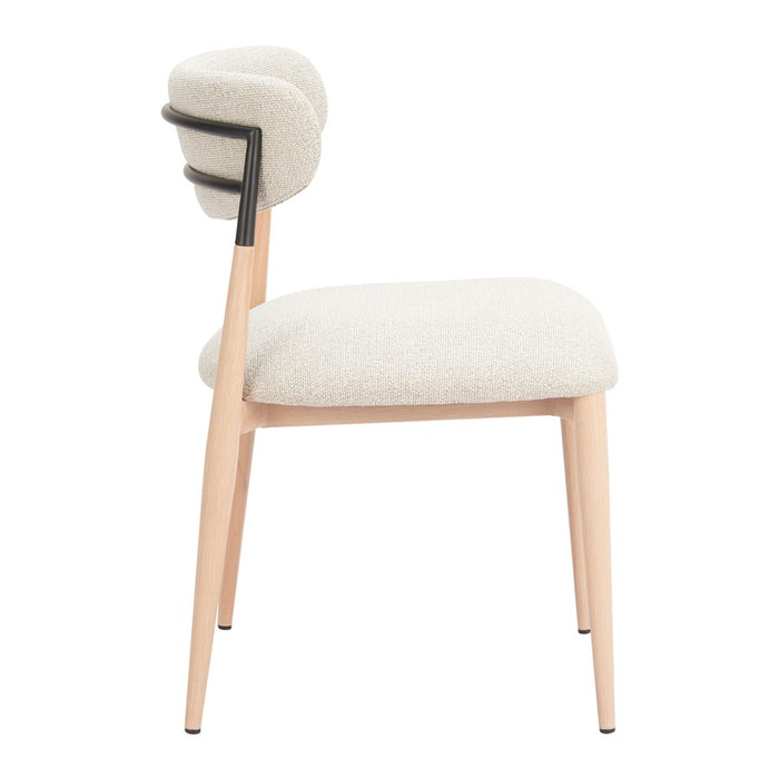 Zuo Modern Equinox Armless Dining Chair, Set of 2, Oyster Gray/Natural