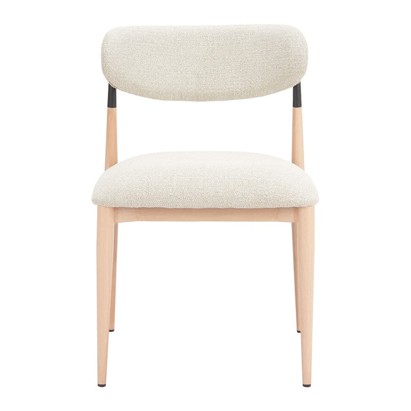 Zuo Modern Equinox Armless Dining Chair, Set of 2, Oyster Gray/Natural