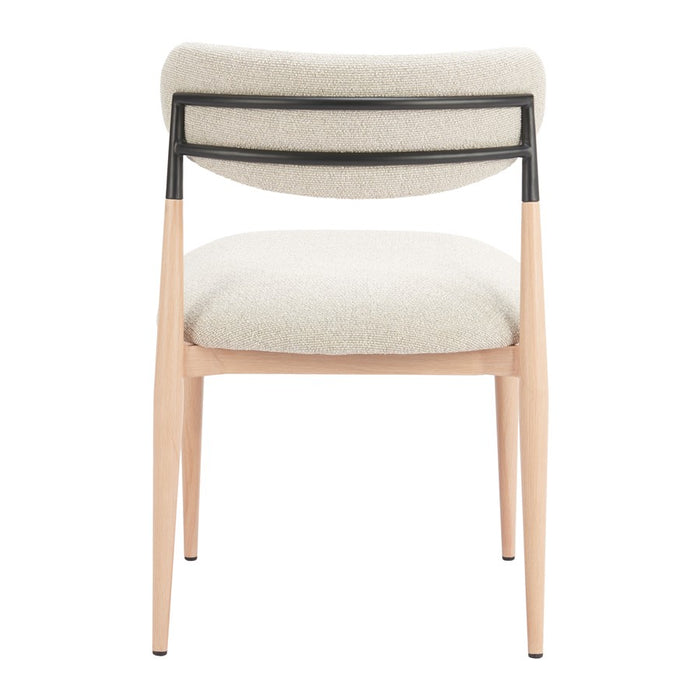 Zuo Modern Equinox Armless Dining Chair, Set of 2, Oyster Gray/Natural
