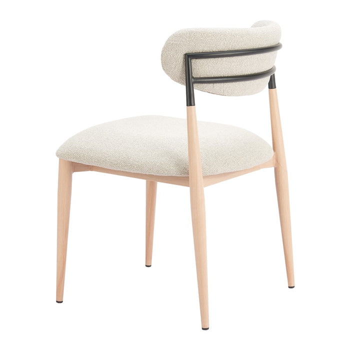 Zuo Modern Equinox Armless Dining Chair, Set of 2, Oyster Gray/Natural