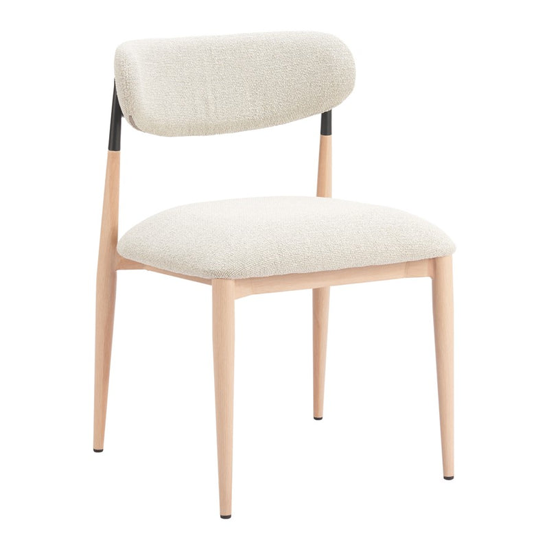Zuo Modern Equinox Armless Dining Chair, Set of 2, Oyster Gray/Natural