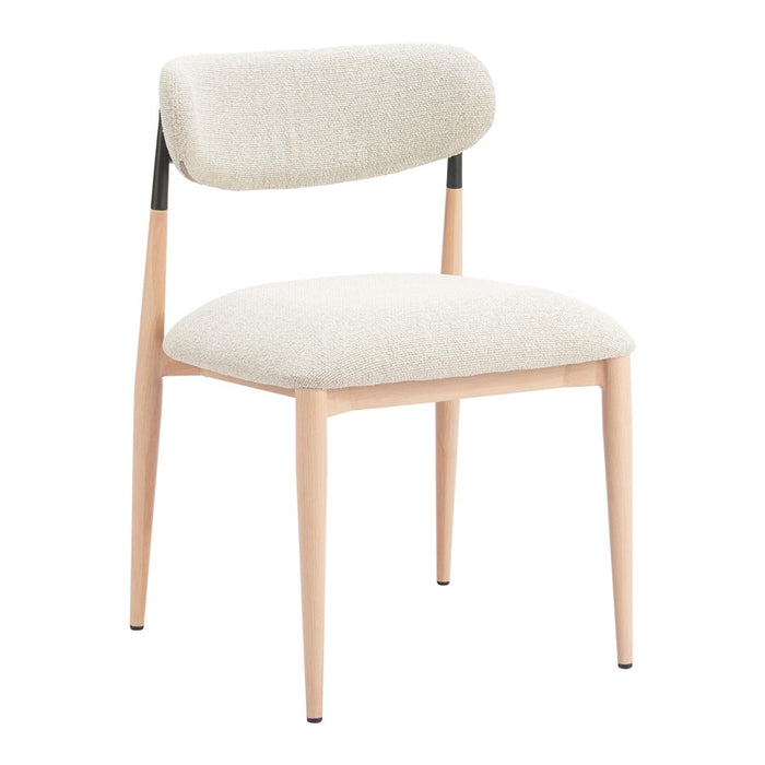 Zuo Modern Equinox Armless Dining Chair, Set of 2, Oyster Gray/Natural
