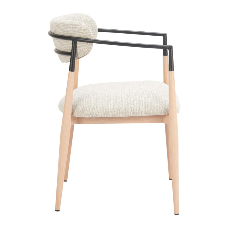 Zuo Modern Equinox Dining Chair, Oyster Gray/Natural