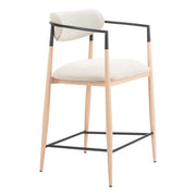 Zuo Modern Equinox Counter Stool, Oyster Gray/Natural - 110854