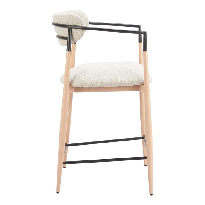 Zuo Modern Equinox Counter Stool, Oyster Gray/Natural