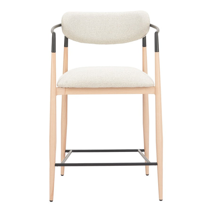 Zuo Modern Equinox Counter Stool, Oyster Gray/Natural
