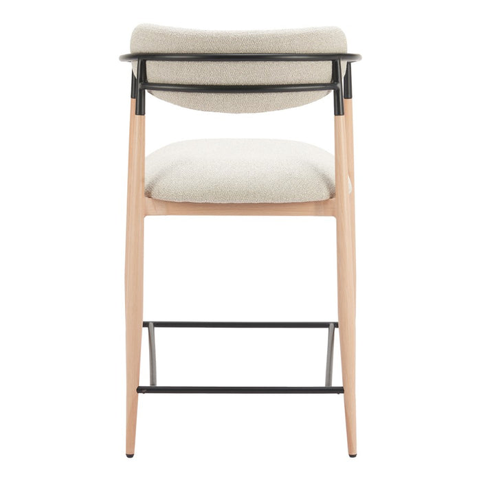 Zuo Modern Equinox Counter Stool, Oyster Gray/Natural
