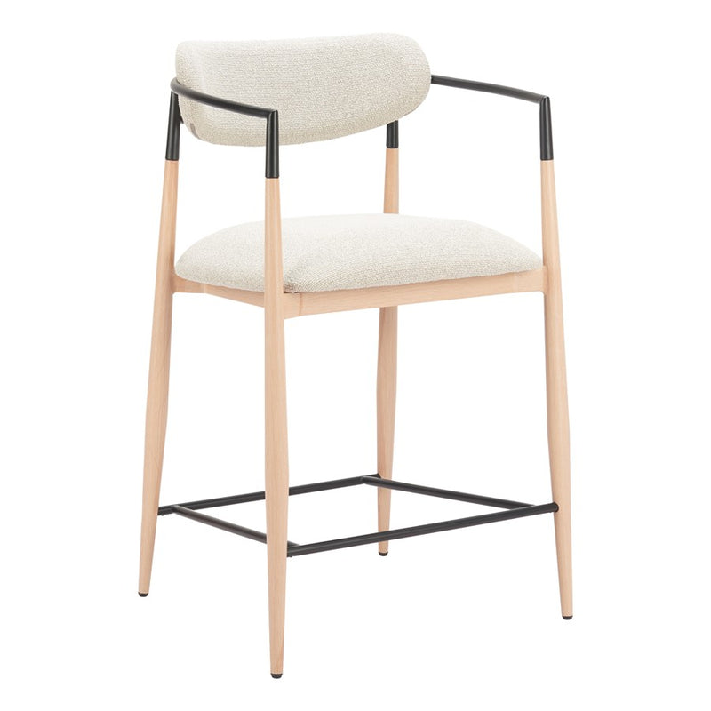 Zuo Modern Equinox Counter Stool, Oyster Gray/Natural
