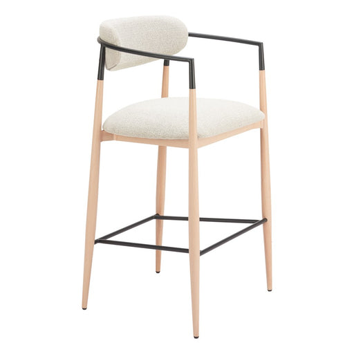 Zuo Modern Equinox BarStool, Oyster Gray/Natural - 110855