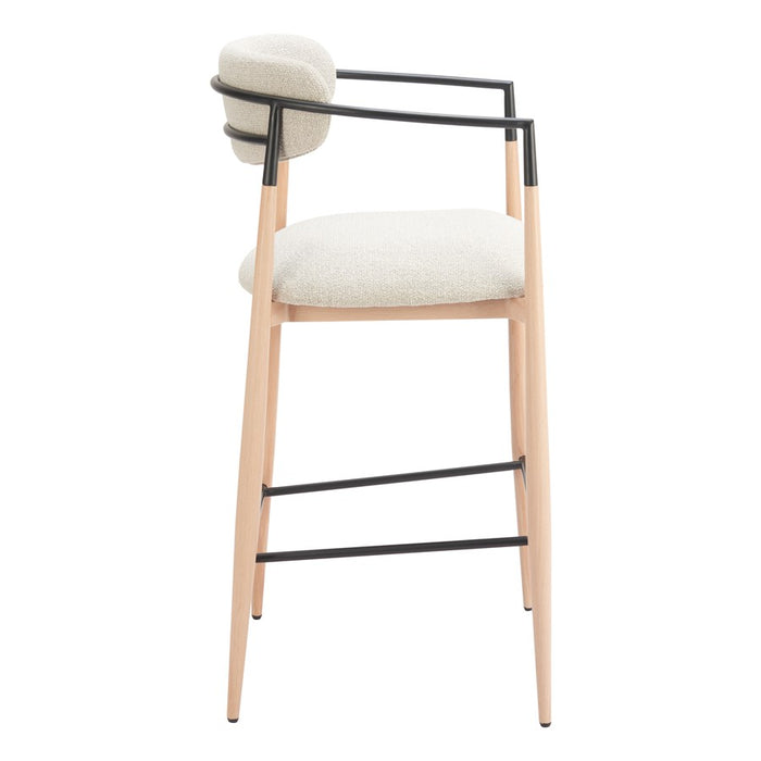 Zuo Modern Equinox BarStool, Oyster Gray/Natural