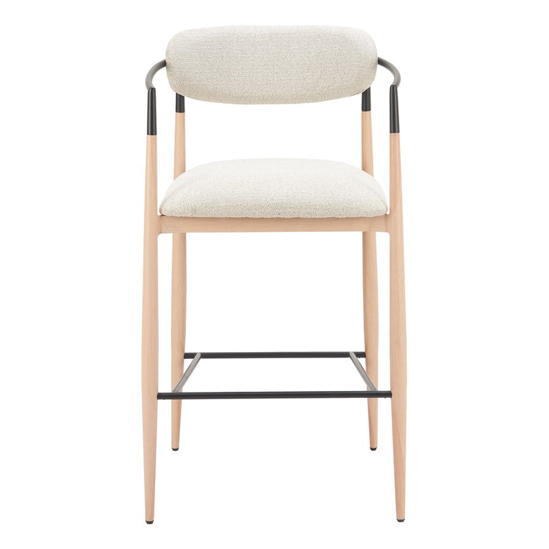 Zuo Modern Equinox BarStool, Oyster Gray/Natural