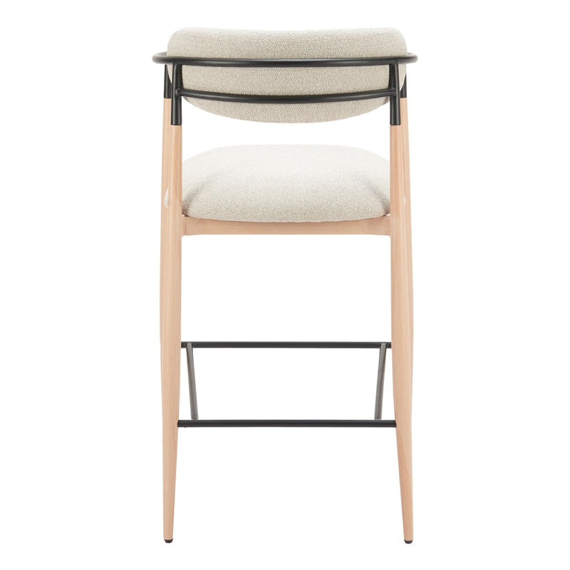 Zuo Modern Equinox BarStool, Oyster Gray/Natural