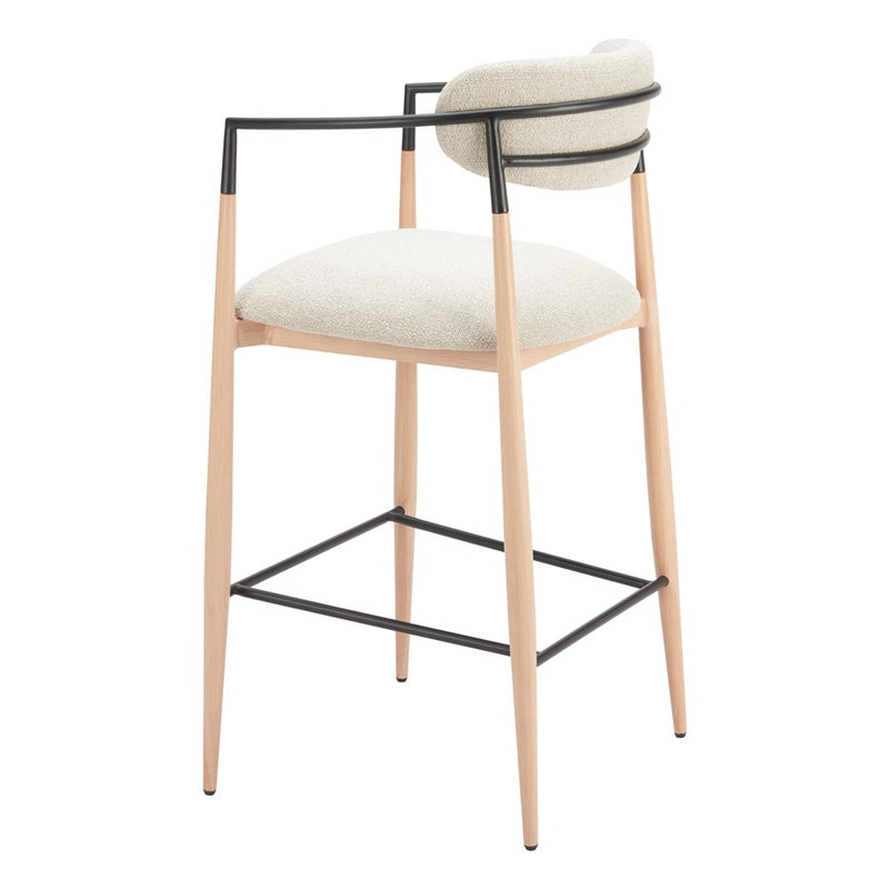 Zuo Modern Equinox BarStool, Oyster Gray/Natural