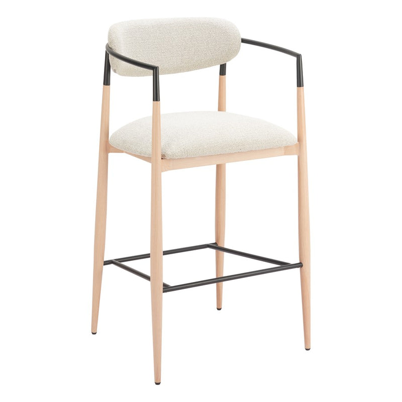 Zuo Modern Equinox BarStool, Oyster Gray/Natural