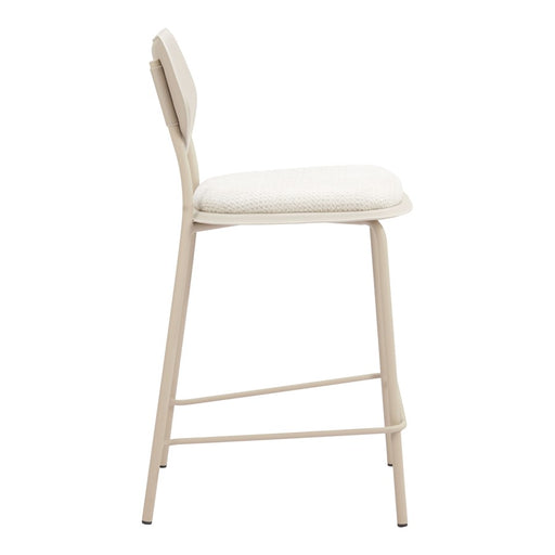 Zuo Modern Zeal Counter Stool, (Set of 4) Light Gray/Beige