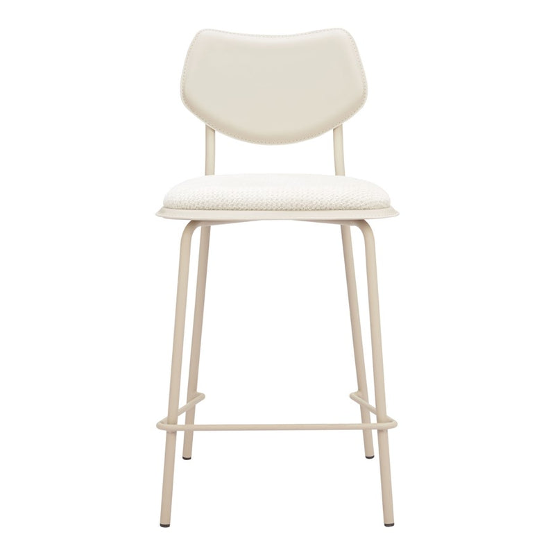Zuo Modern Zeal Counter Stool, (Set of 4) Light Gray/Beige