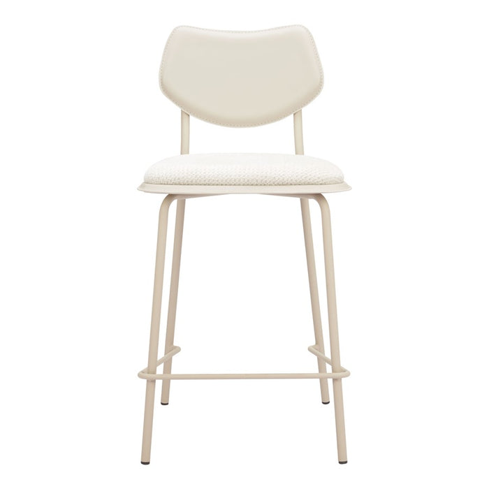 Zuo Modern Zeal Counter Stool, (Set of 4) Light Gray/Beige