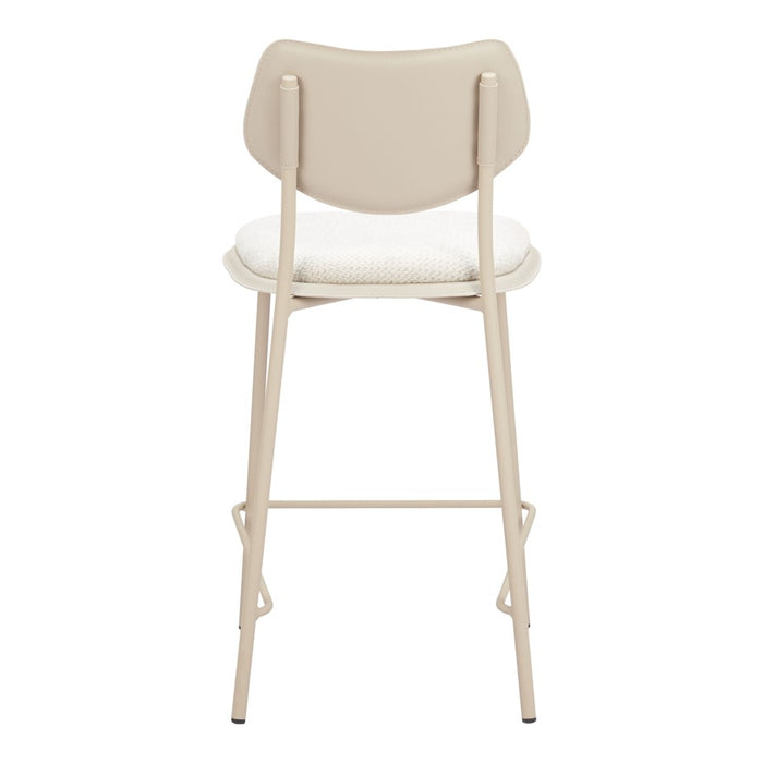 Zuo Modern Zeal Counter Stool, (Set of 4) Light Gray/Beige