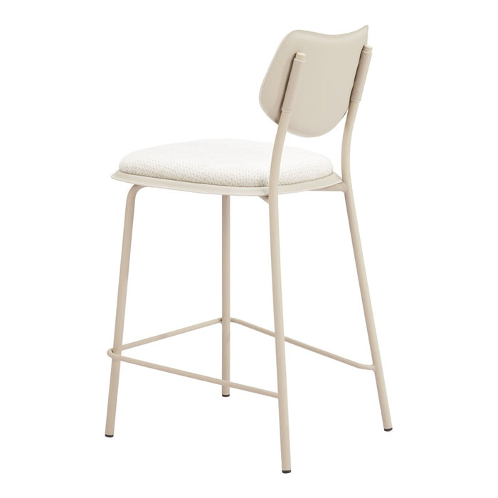 Zuo Modern Zeal Counter Stool, (Set of 4) Light Gray/Beige