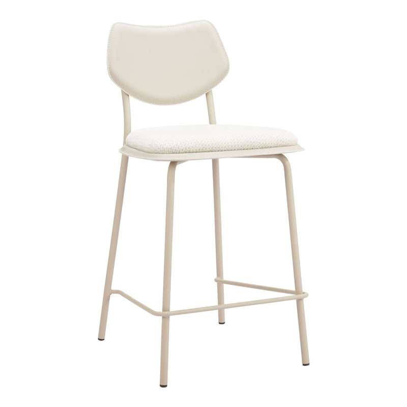 Zuo Modern Zeal Counter Stool, (Set of 4) Light Gray/Beige