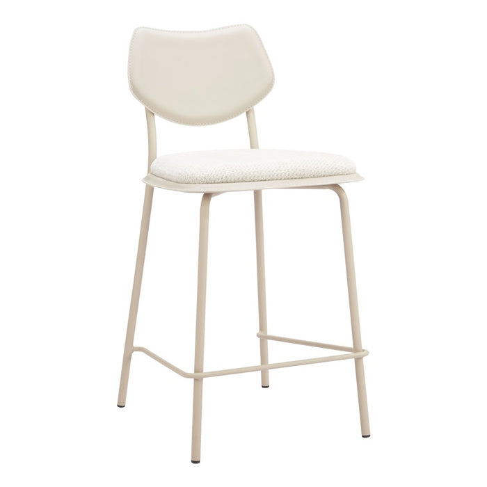 Zuo Modern Zeal Counter Stool, (Set of 4) Light Gray/Beige