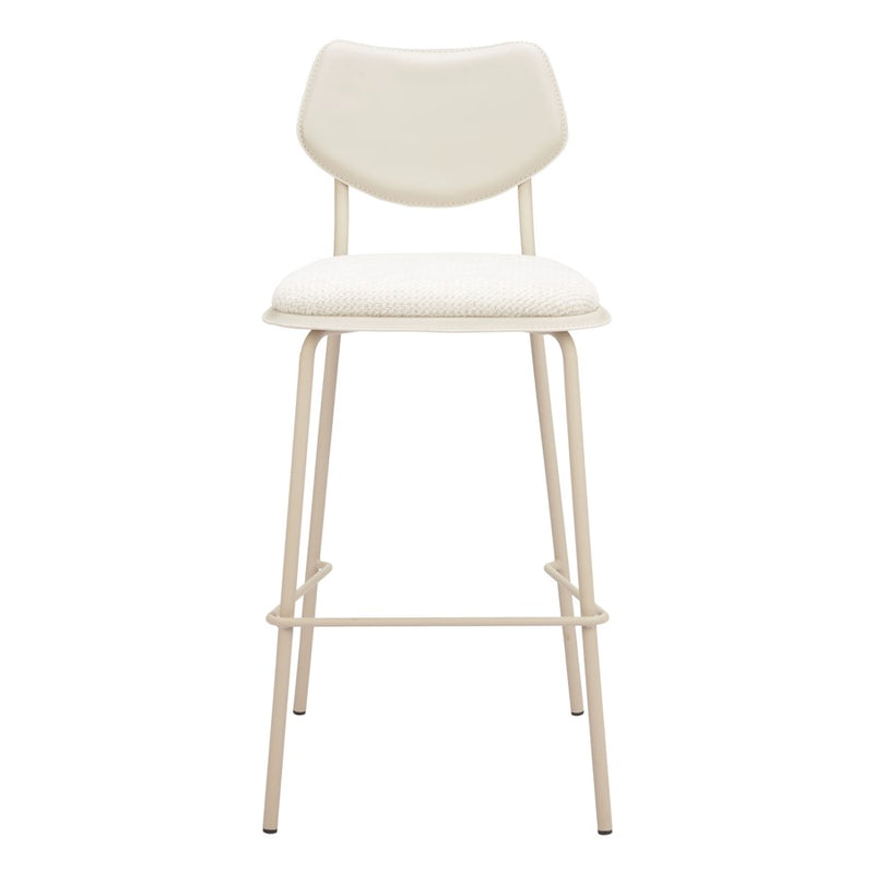 Zuo Modern Zeal BarStool, (Set of 4) Light Gray/Beige