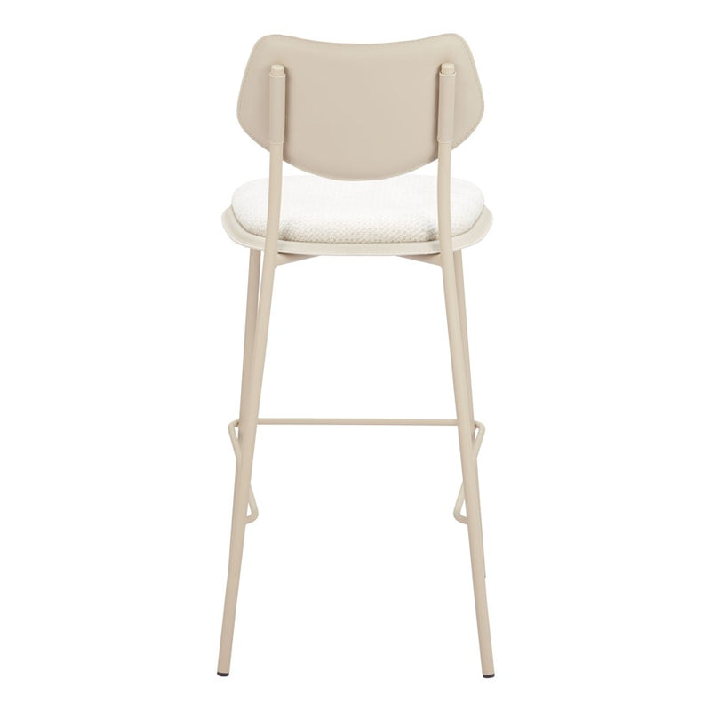 Zuo Modern Zeal BarStool, (Set of 4) Light Gray/Beige