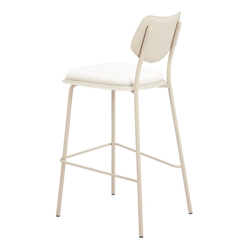 Zuo Modern Zeal BarStool, (Set of 4) Light Gray/Beige