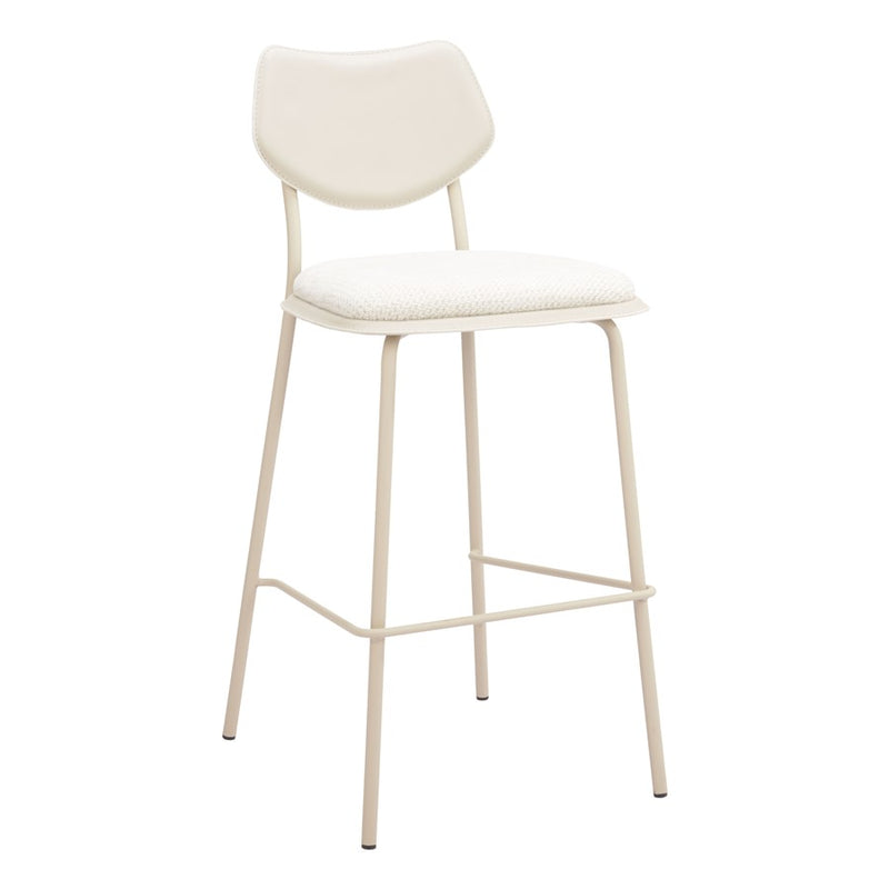 Zuo Modern Zeal BarStool, (Set of 4) Light Gray/Beige