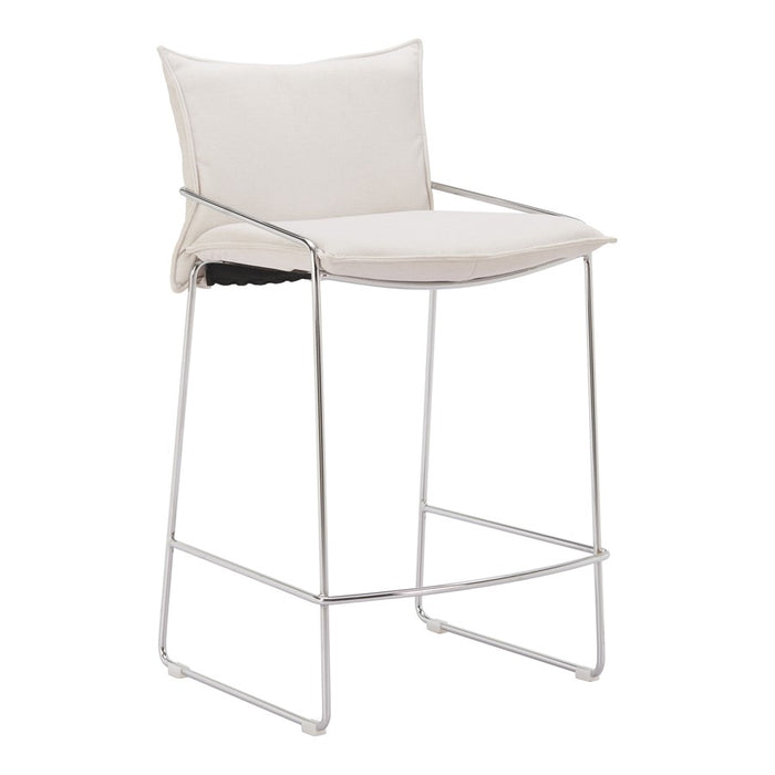 Zuo Modern Pola Counter Stool, White