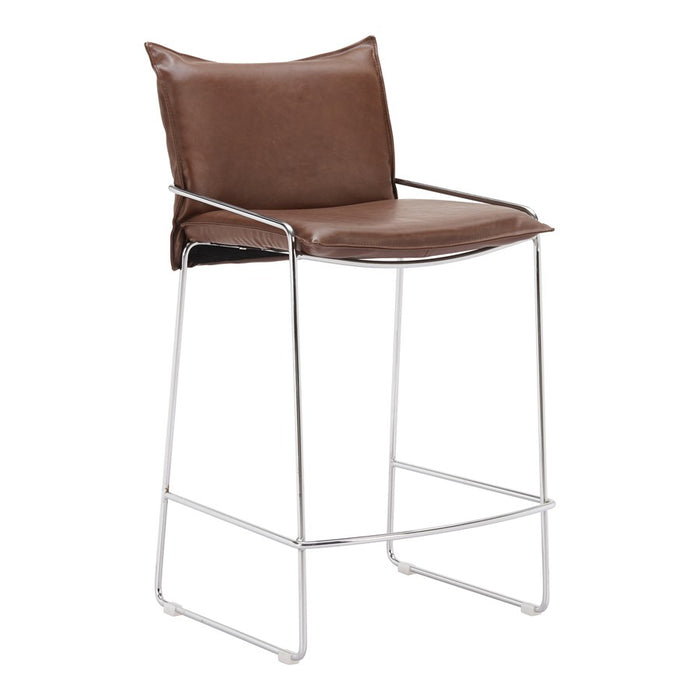 Zuo Modern Pola Counter Stool, Brown