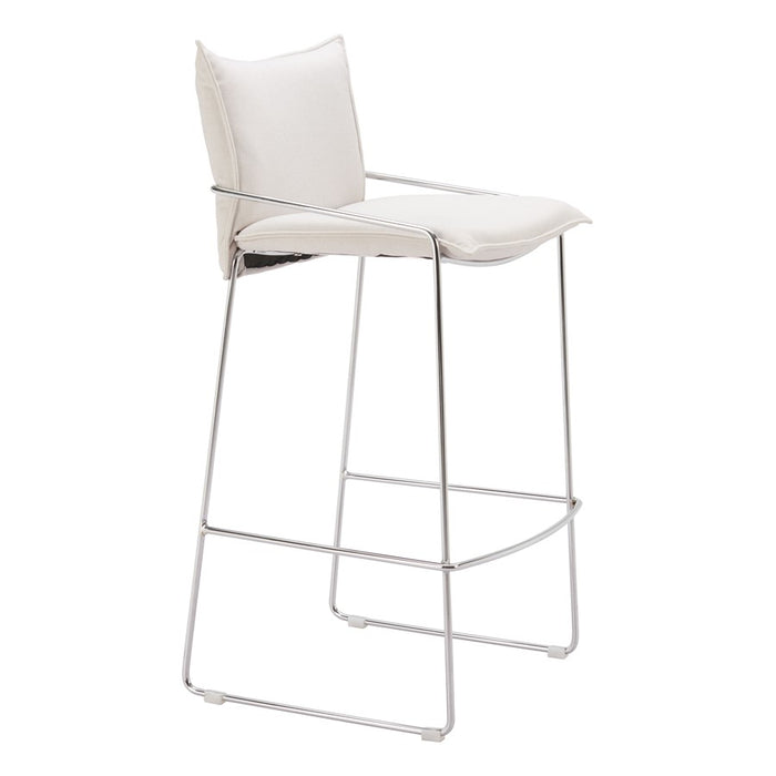 Zuo Modern Pola BarStool, White - 110875
