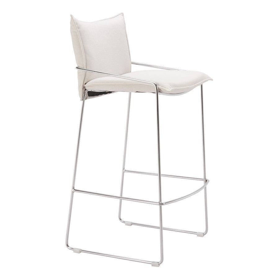 Zuo Modern Pola BarStool, White - 110875
