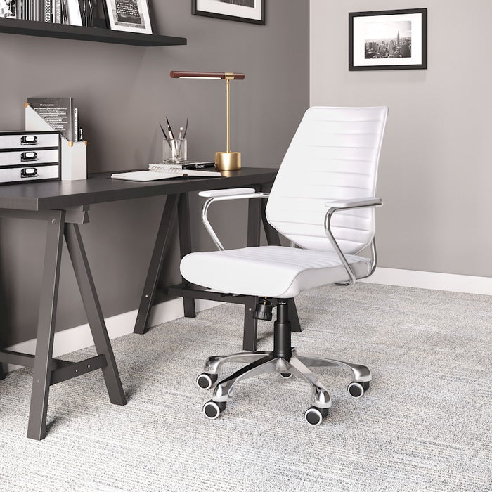 Zuo Modern Enterprise Low Back Office Chair, White