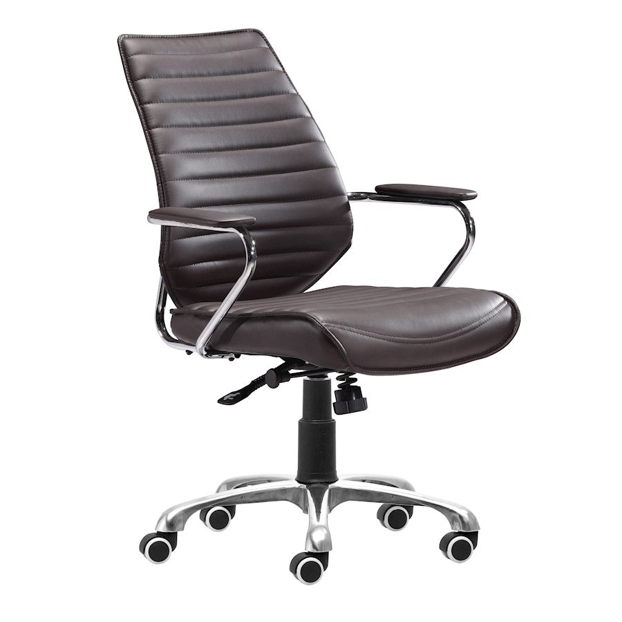 Zuo Modern Enterprise Low Back Office Chair, Espresso - 110884