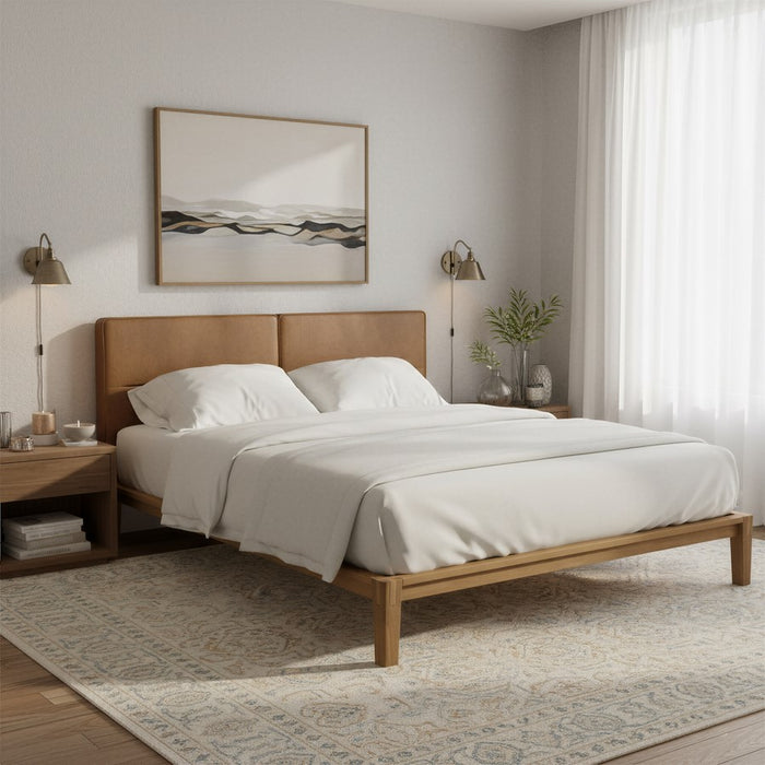 Zuo Modern Luum Queen Platform Bed Frame, Natural
