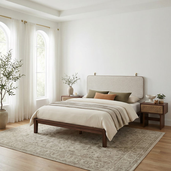 Zuo Modern Luum Queen Platform Bed Frame, Walnut