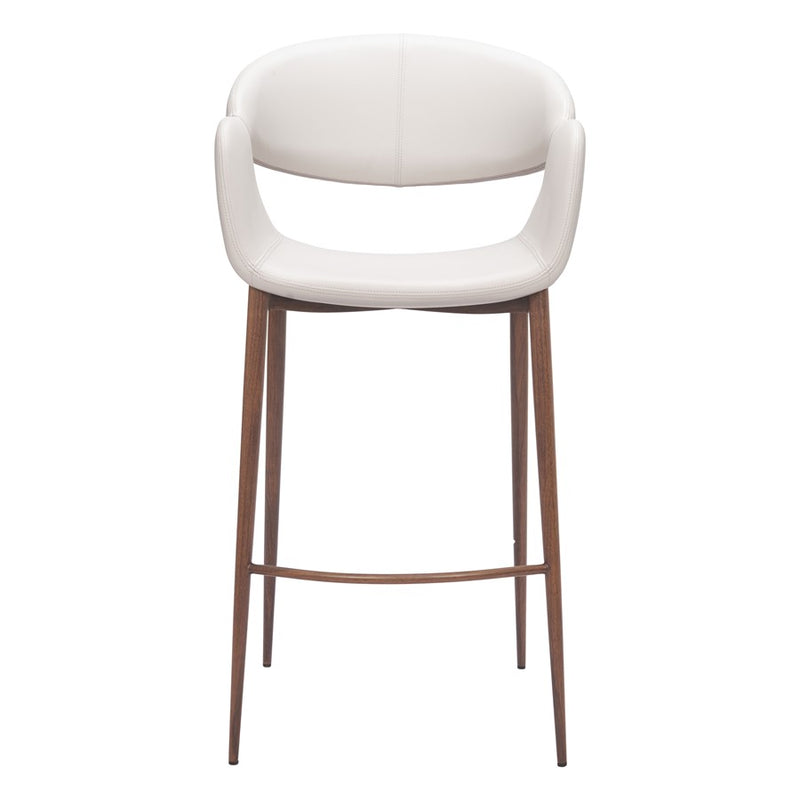 Zuo Modern Limay BarStool, Beige/Walnut