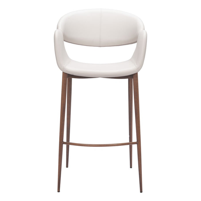 Zuo Modern Limay BarStool, Beige/Walnut