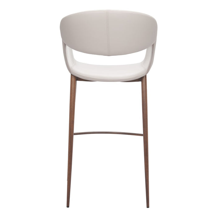 Zuo Modern Limay BarStool, Beige/Walnut