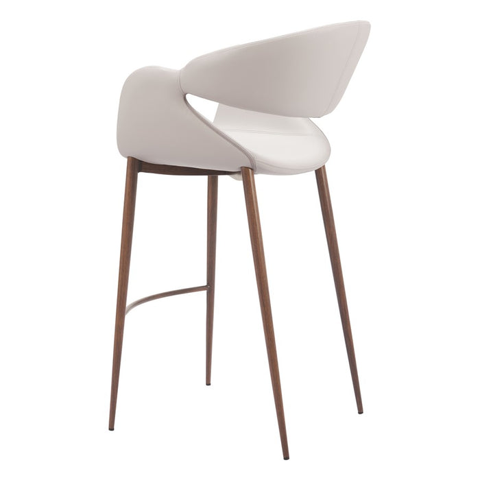 Zuo Modern Limay BarStool, Beige/Walnut