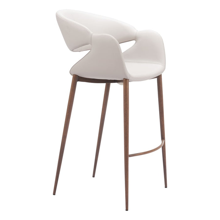 Zuo Modern Limay BarStool, Beige/Walnut